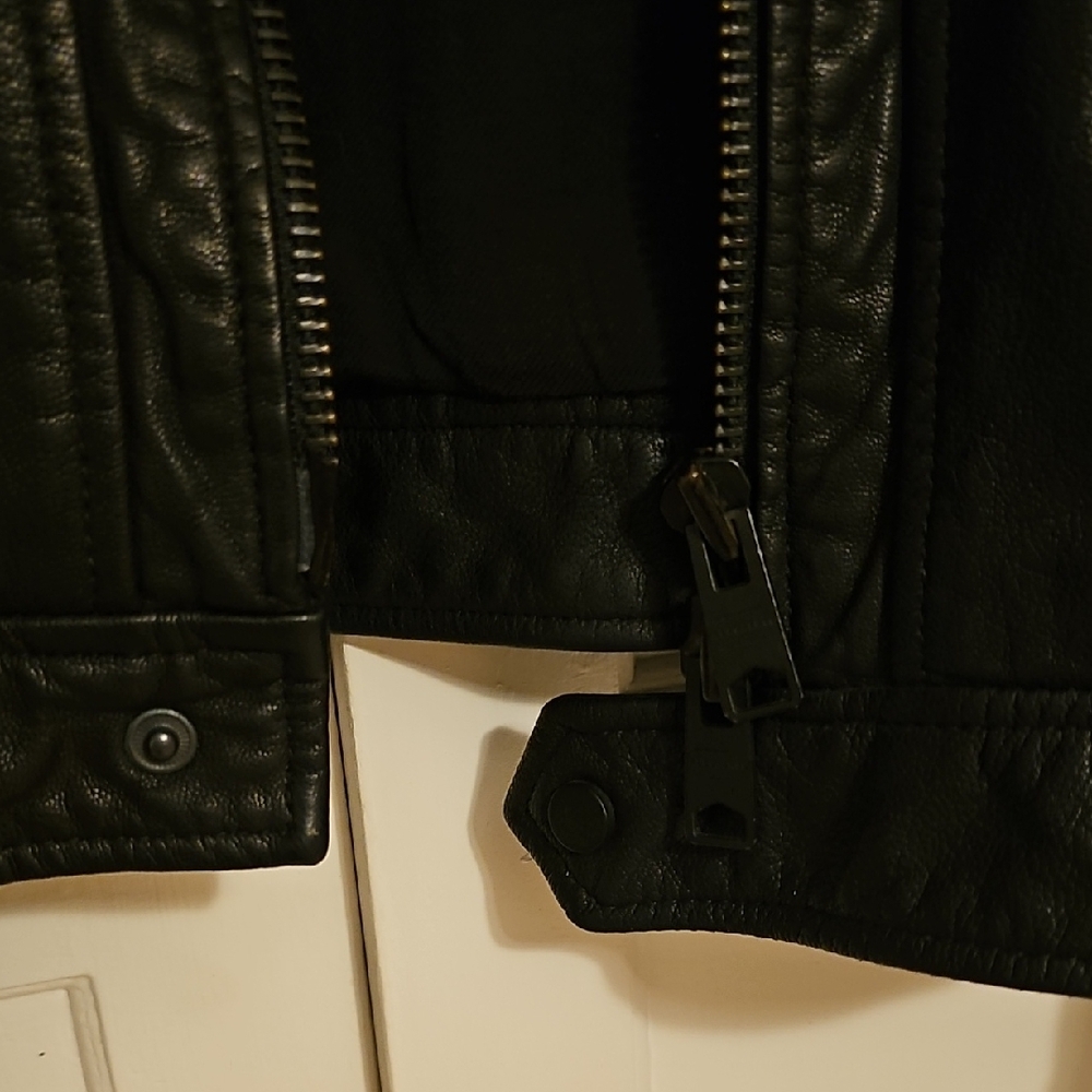 All Saints Black Leather Jacket - Picture 5 of 7